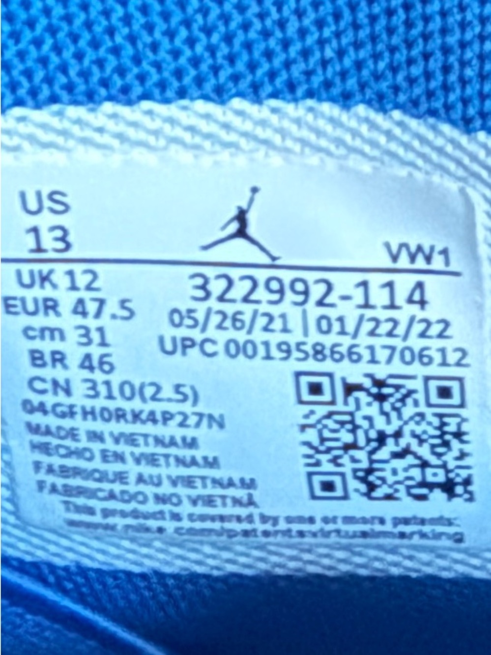 Air Jordan 6 Rings Sport Blue White Men’s Size 13 Sneakers 322992-114 - Picture 5 of 6